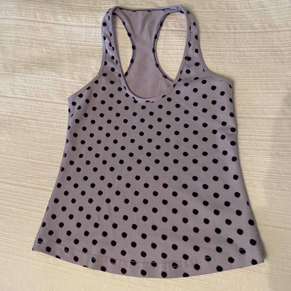 Lululemon Purple Polka Dot Cool Racerback Shorter